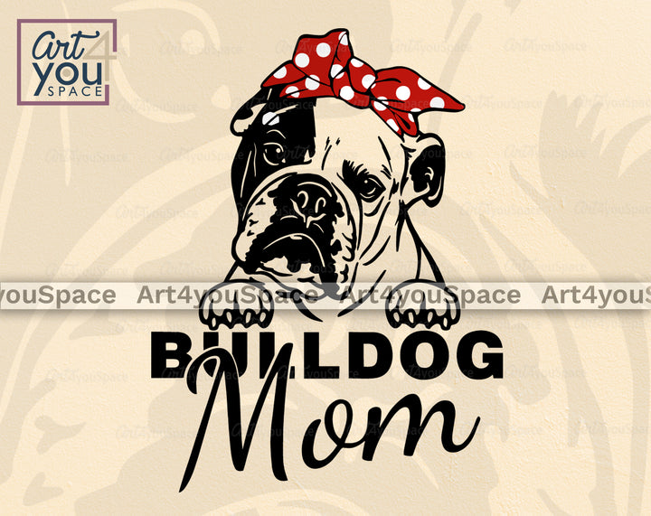 English Bulldog With Bandana Vector