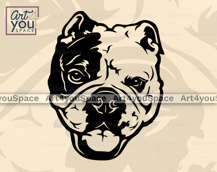 English Bulldog Flowers Vector