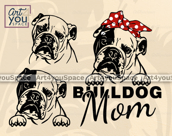 English Bulldog With Bandana SVG