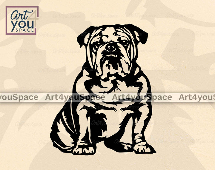 englisg bulldog sit vector image