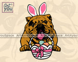 English Bbulldog Easter Vector