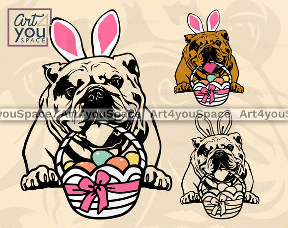 English Bbulldog Easter SVG