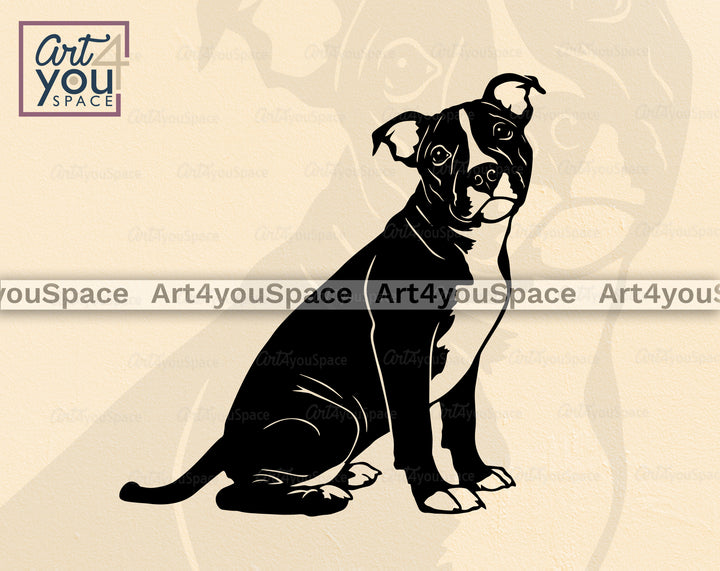 English_Staffordshire_Terrier_vector