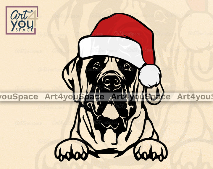 english mastiff christmas svg