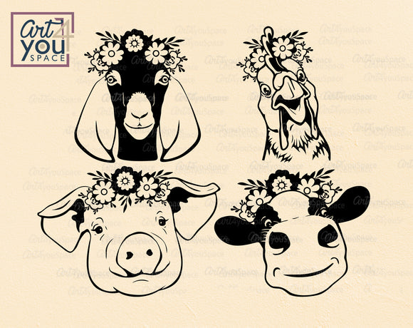 Farm Animal Designs SVG