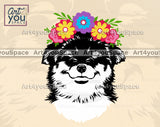 Fox With Flowers Art