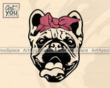 french Bulldog face svg