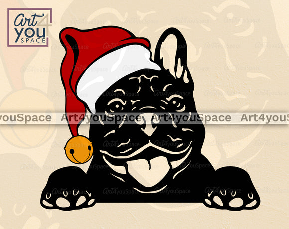 French Bulldog Santa SVG