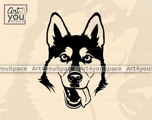 funny husky face svg file