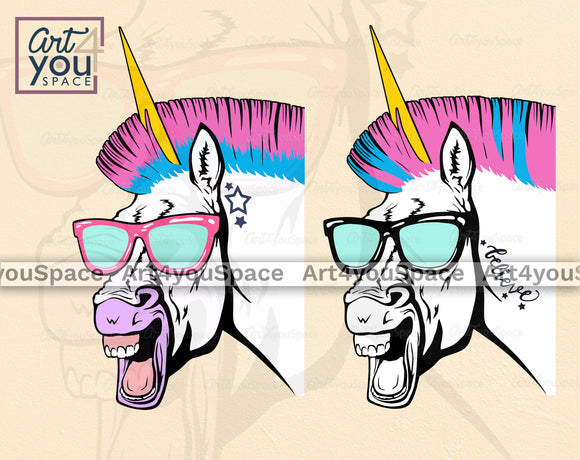 Cool Funny Unicorn Sunglasses SVG