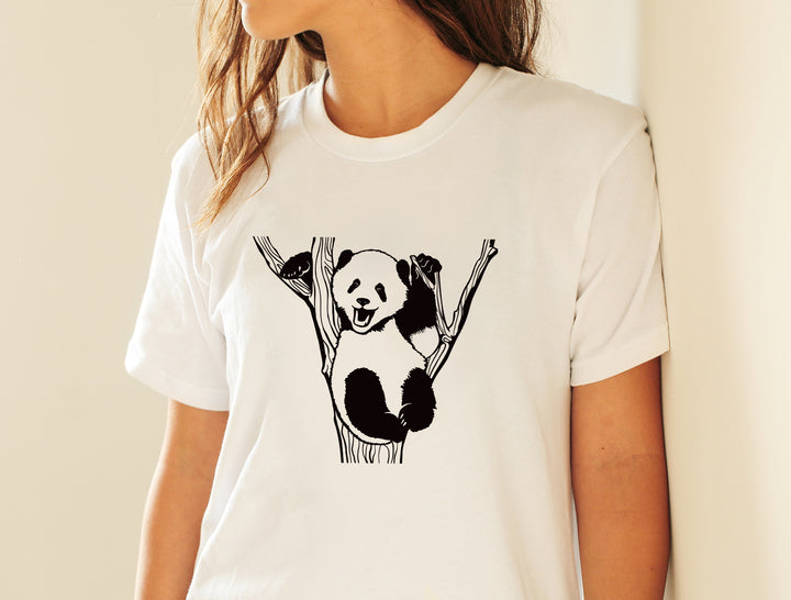 Cute Panda Bear On Tree Art