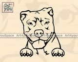 pit bull peeking svg