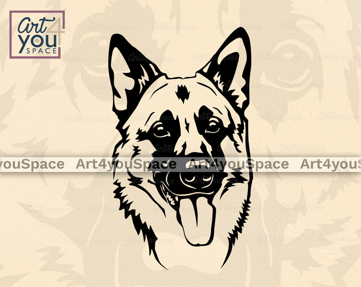 German Shepherd face svg
