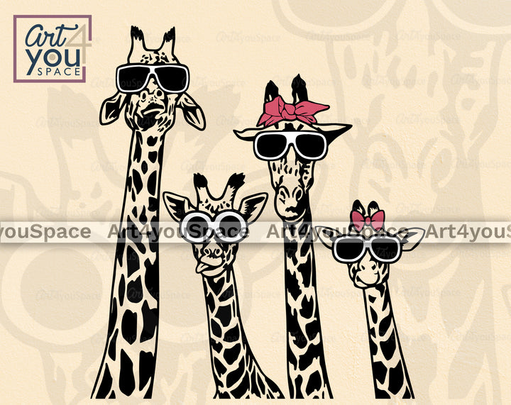 giraffe family svg