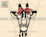 Cute Giraffe With Bandana Glasses Cricut
