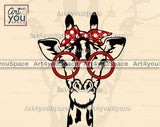 Cute Giraffe With Bandana Glasses Vector