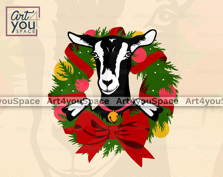 Goat Christmas clipart