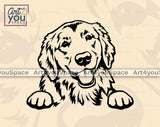 Golden Retriever peeking pose svg