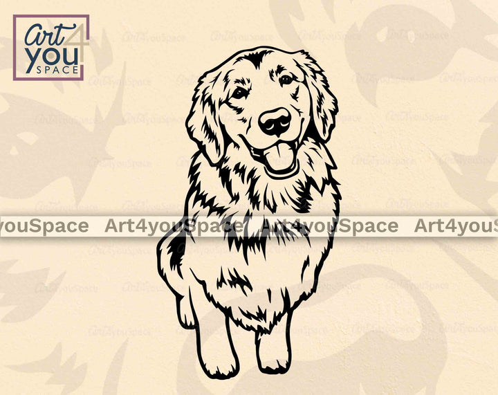 Golden Retriever sitting vector image