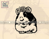 floral guinea pig clipart