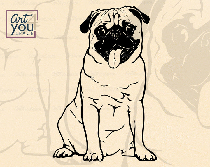 Cute Pug SVG