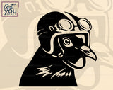 Pigeon in a helmet SVG