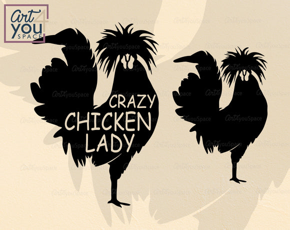 Crazy Chicken Lady SVG