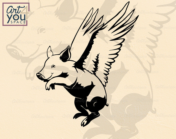 Flying Pig SVG