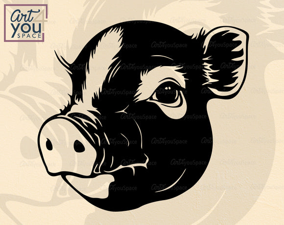 Mini Pig Head Svg