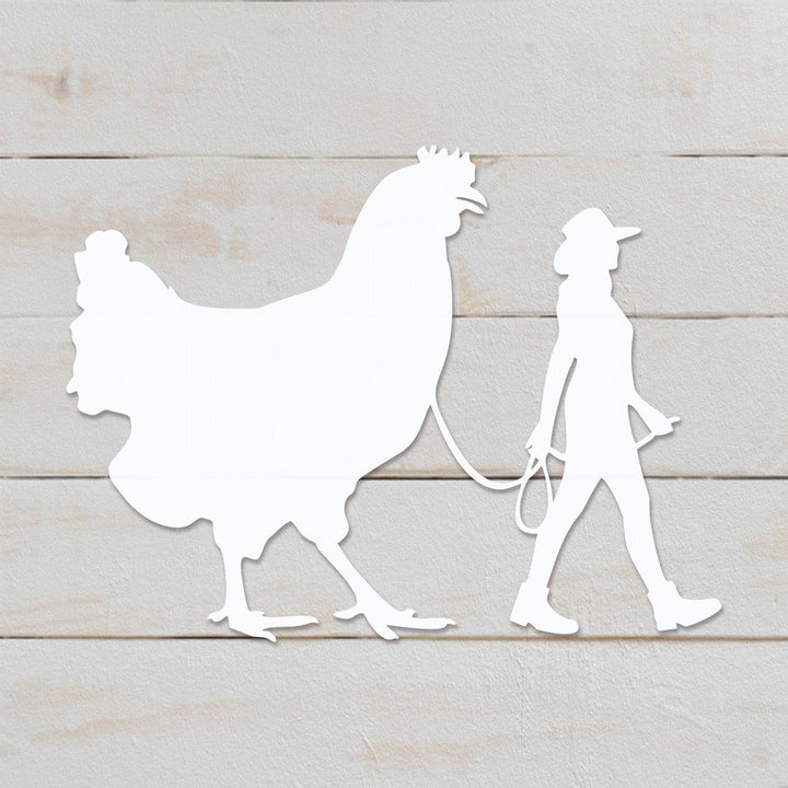 Chicken And Girl DXF