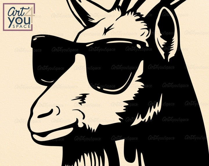 Cool Goat With Sunglasses Cricut