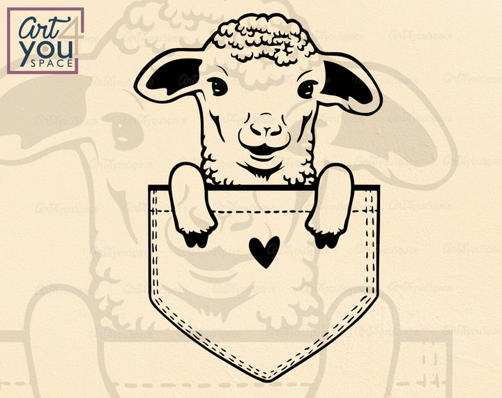 Pygmy Goat, Lamb, Cow, Pig In Pocket SVG