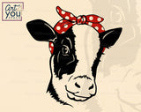 Cow Head With Bandana DXF