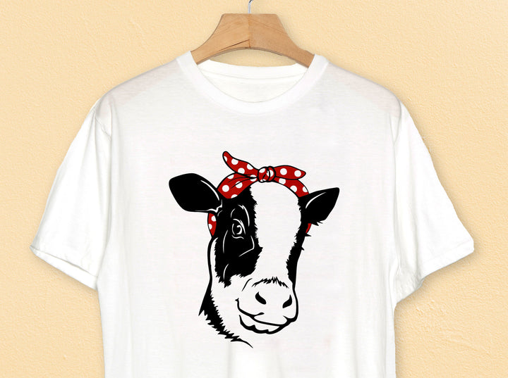 Cow Head With Bandana Vector