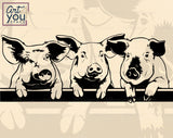 Peeking Pigs SVG