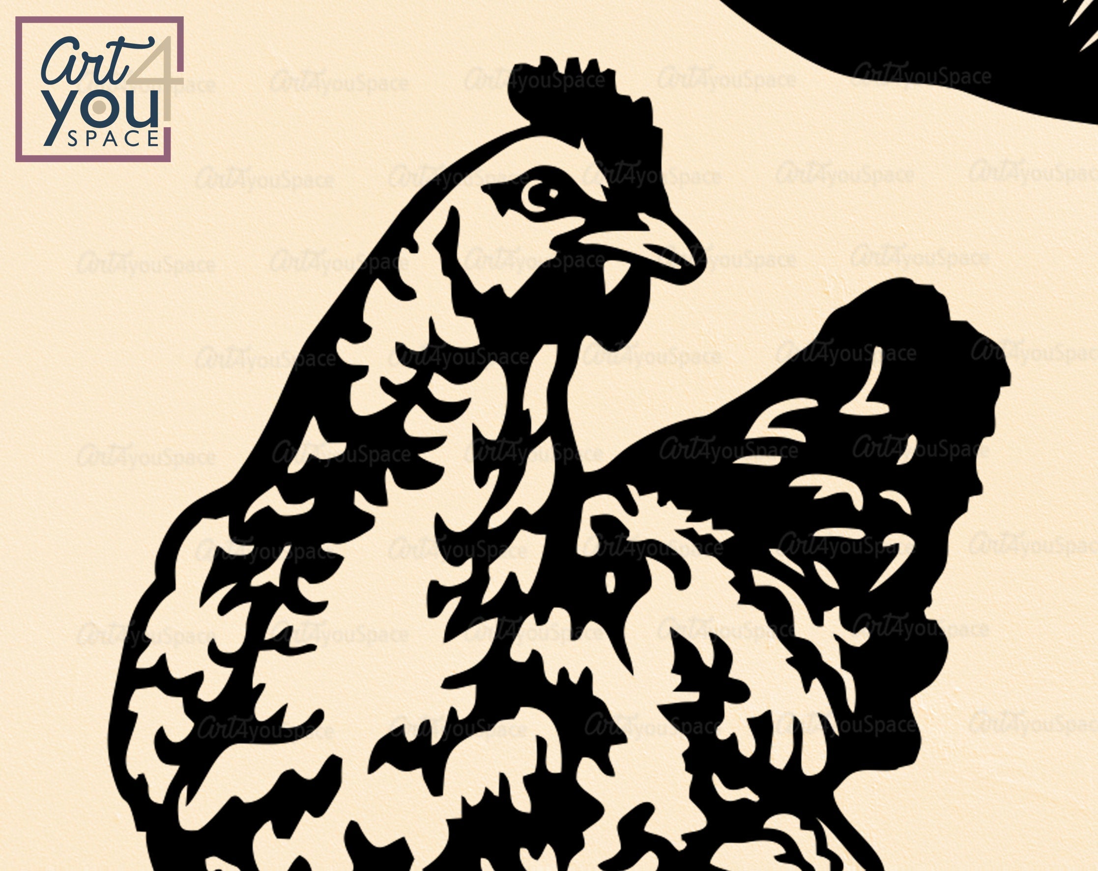 Farm animals SVG PNG DXF, Chicken Pig Goat peeking Clipart, Download, Laser cut vector model, Cricut