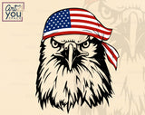 Eagle Head With Patriotic Bandana SVG