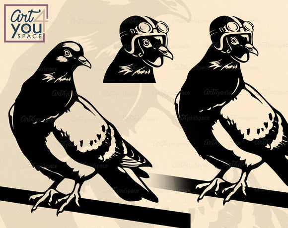pigeon svg, Dove Clipart, funny postal pigeon png, bird dxf, Download, head, Vector graphics, Cricut stencil, t shirt stencil, printable art
