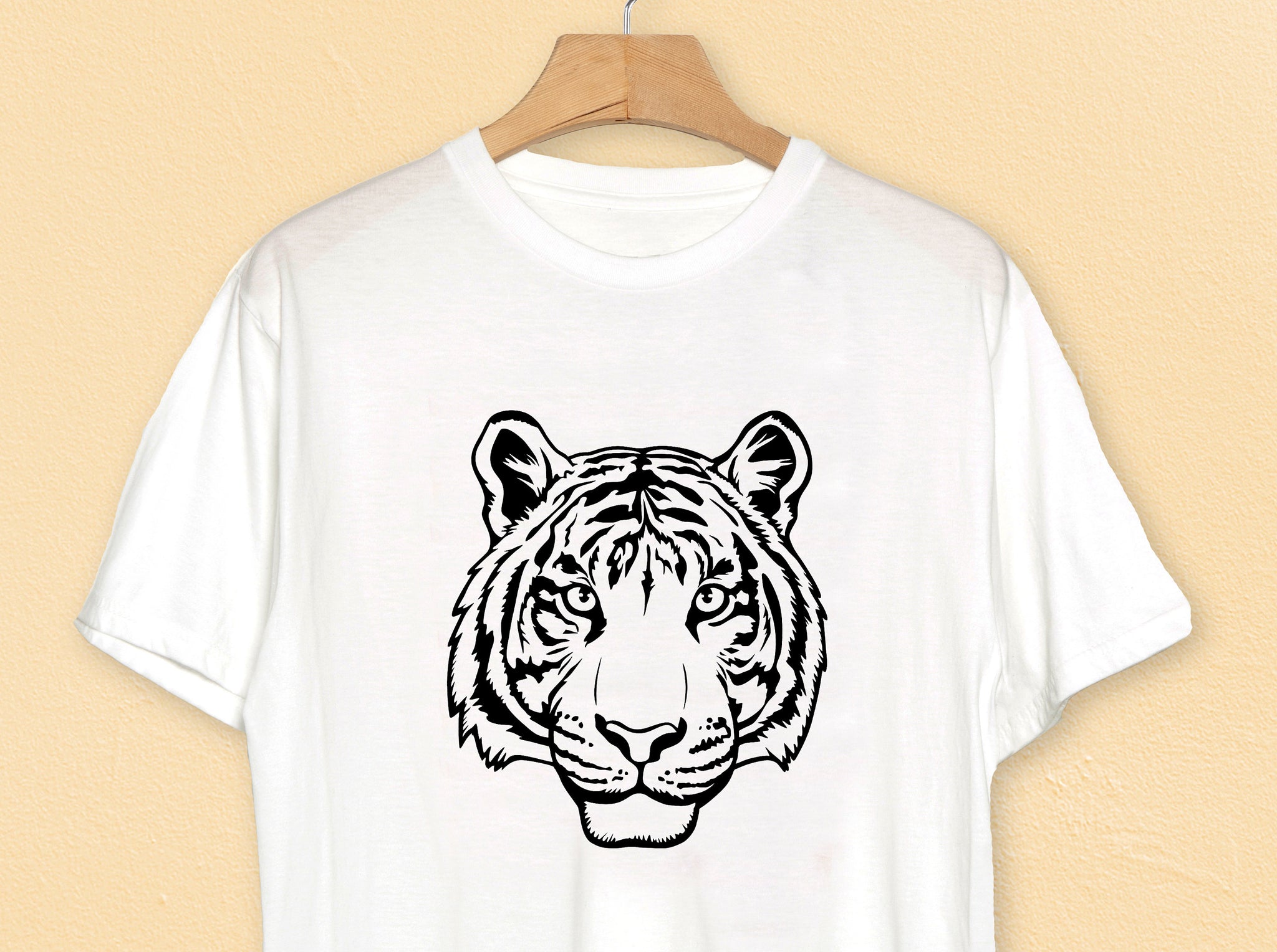 black and white tiger clipart