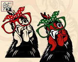 Chicken With Bandana, Glasses SVG