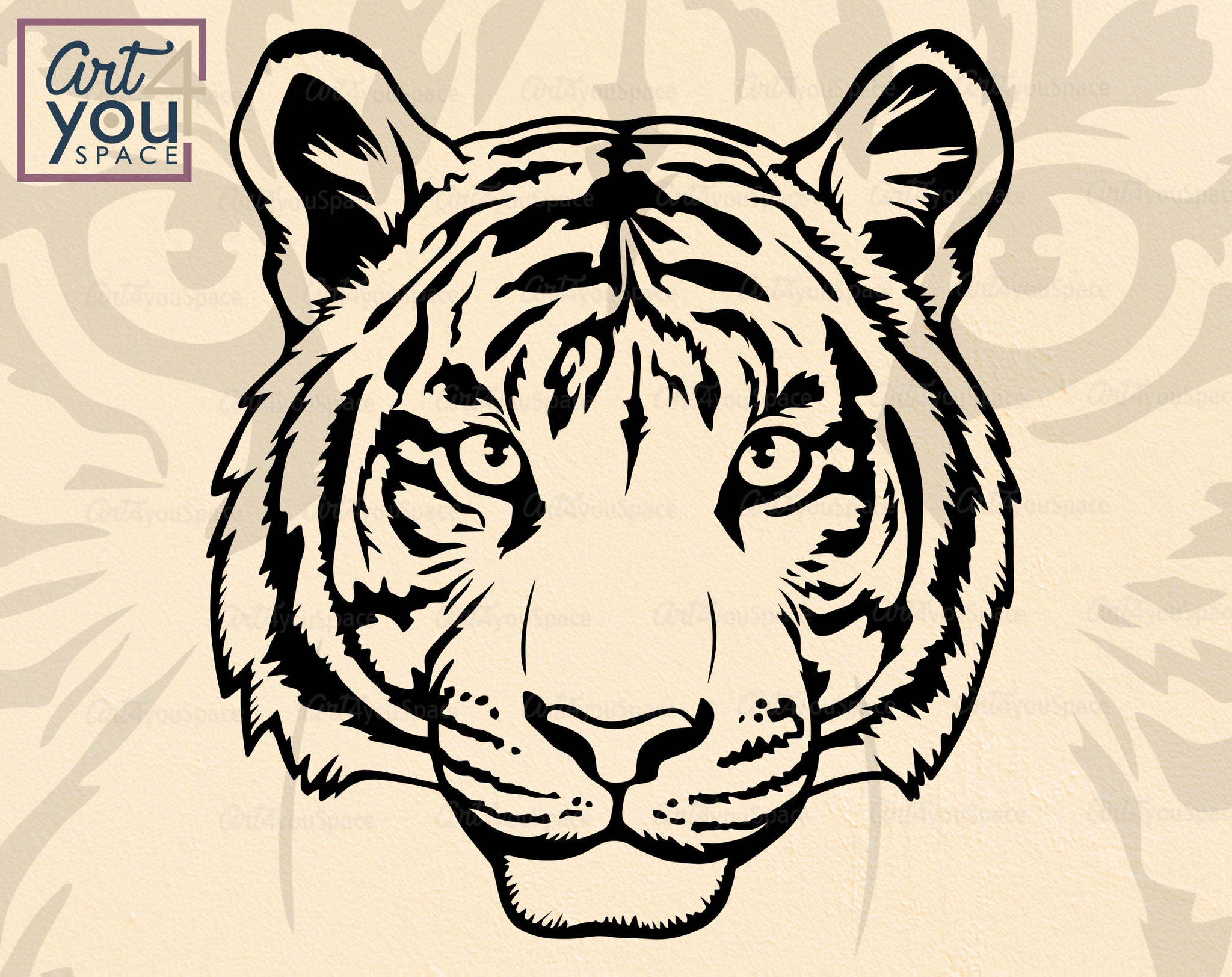 tiger face clipart