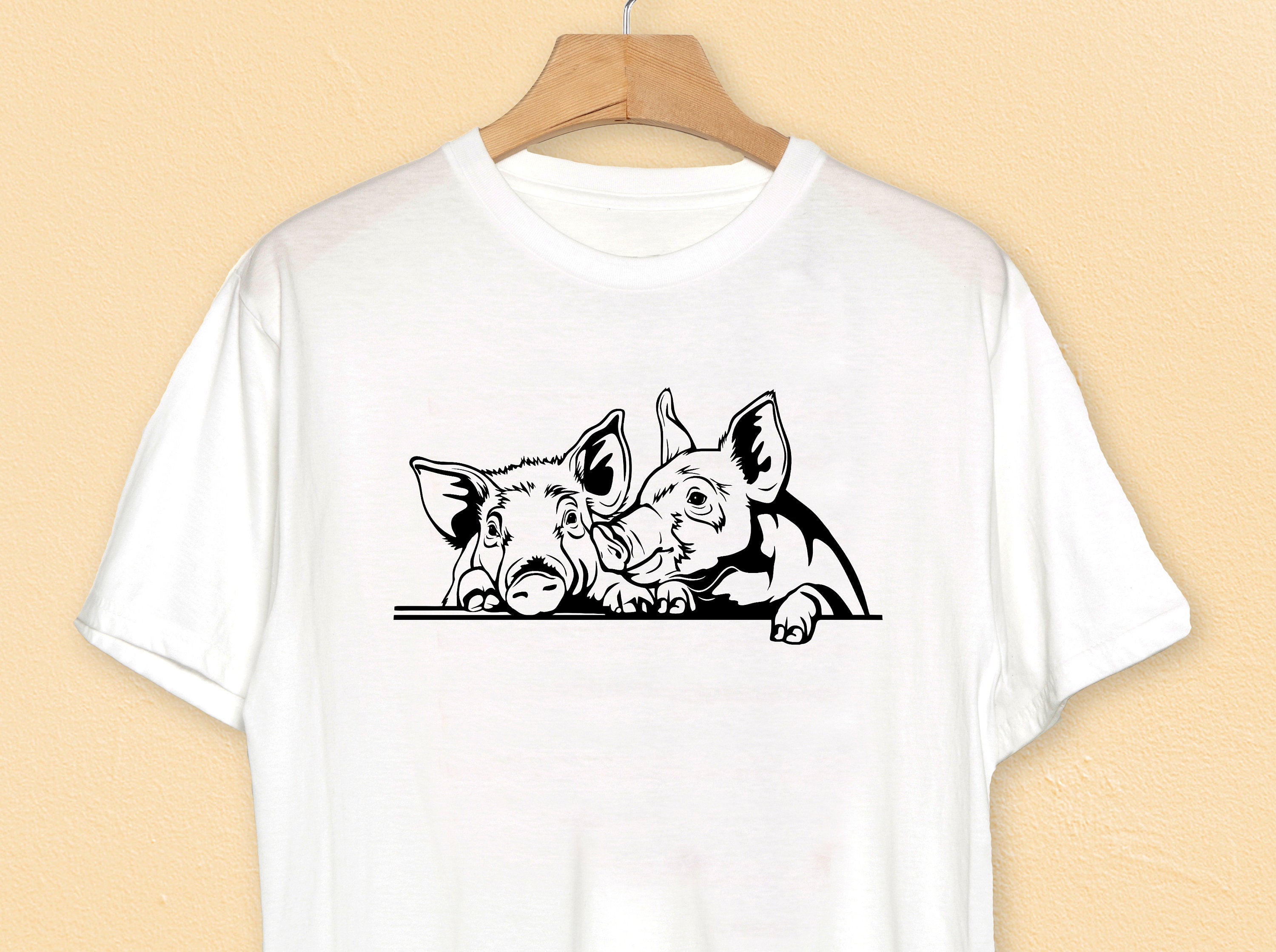 pigs svg files for Cricut, peeking farm animals Clipart, vector image, png, dxf, download printable art, peek a boo, livestock graphics hog