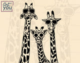 Funny Giraffes With Sunglasses SVG