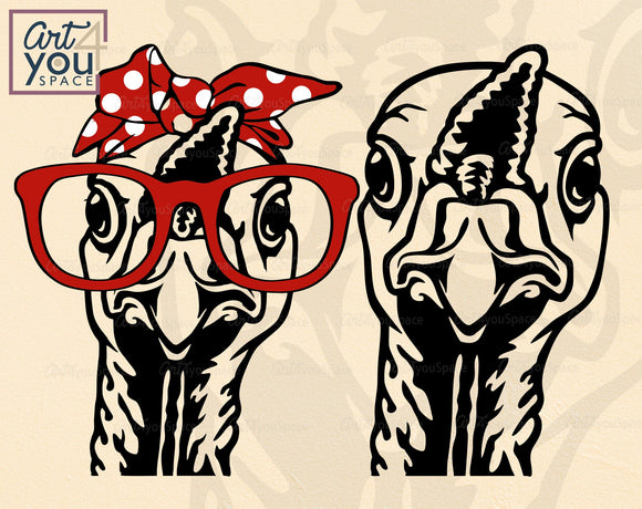 Turkey With Bandana And Glasses Svg