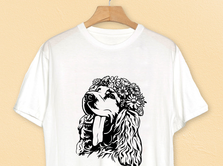 Cocker Spaniel With Flowers DXf