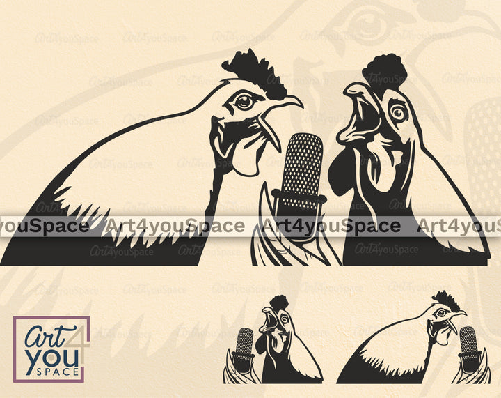 Chicken Karaoke SVG