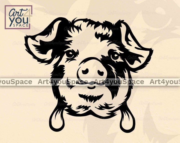 Kunekune pig face svg