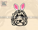 labradoodle with bunny ears svg