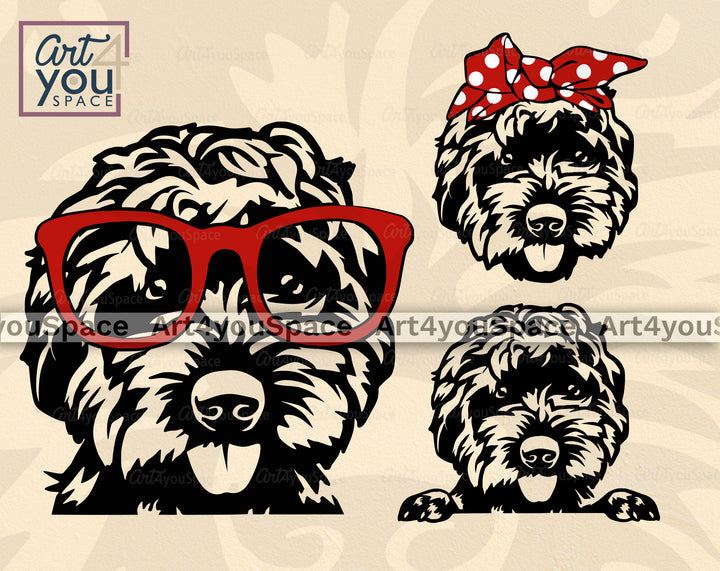 Black Labradoodle SVG