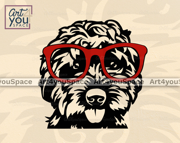 Black Labradoodle PNG